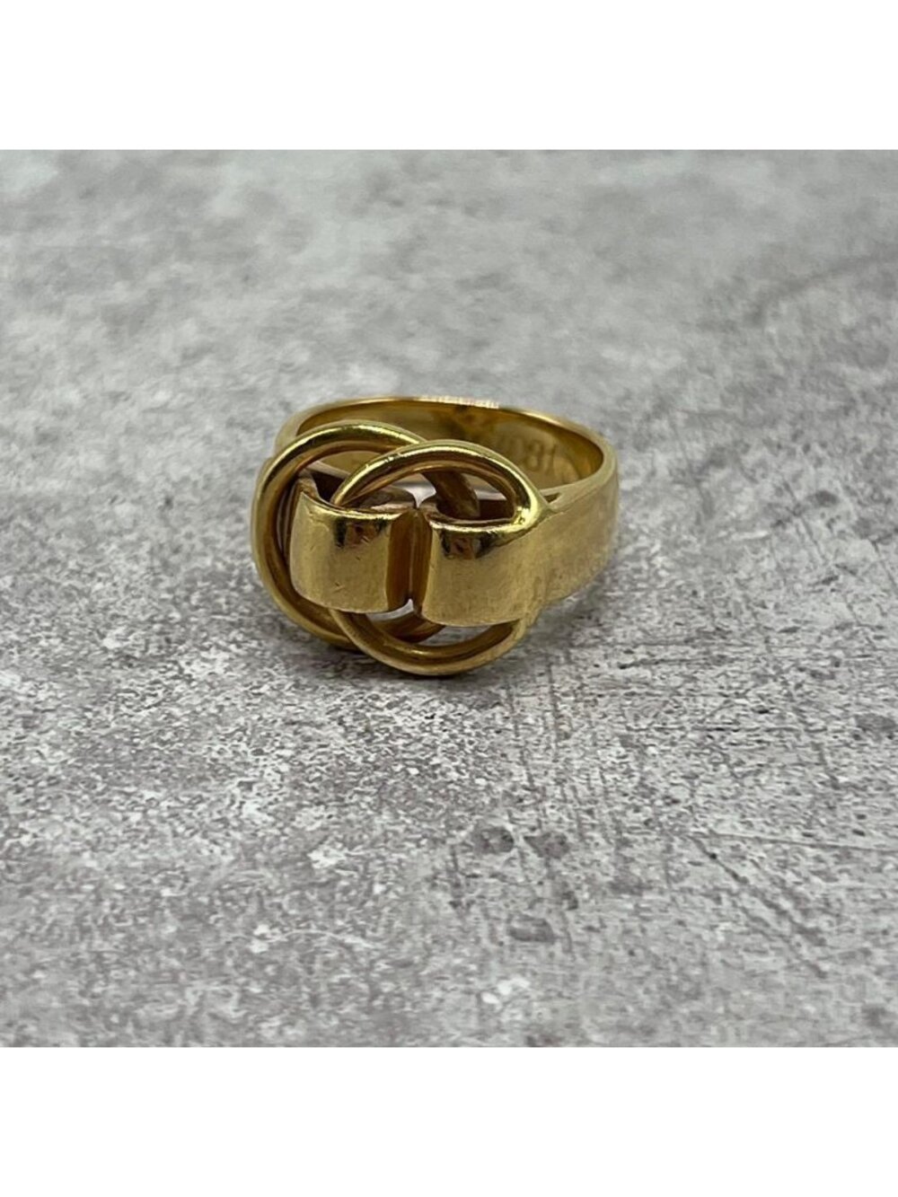 Hermes Douzano Ring 18K Yellow Gold Vintage